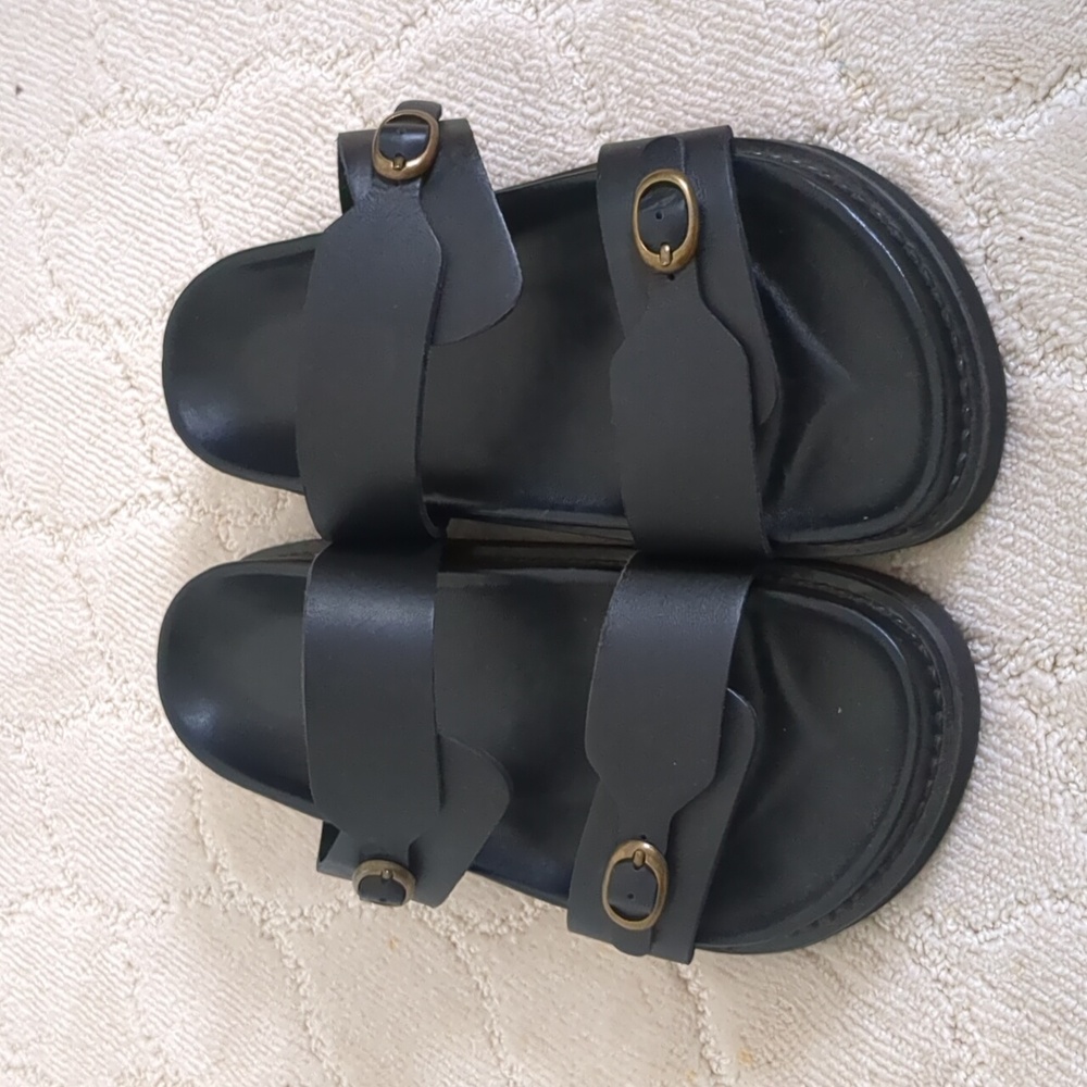 Made in Spain black leather sandals